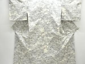 未使用品　家屋風景模様織り出し手織り紬着物